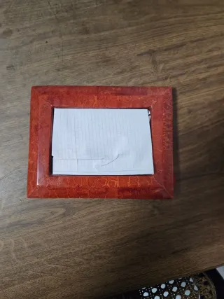 Cornice fotografica in legno e velluto