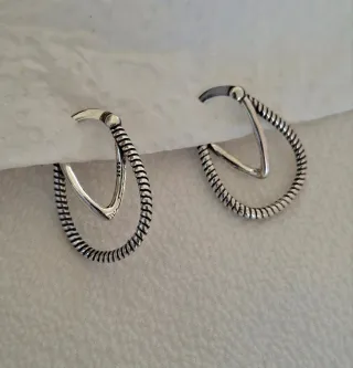 Pendientes Aro Doble Plata