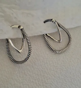 Pendientes Aro Doble Plata