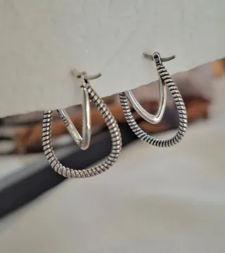 Pendientes Aro Doble Plata