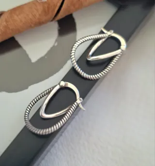 Pendientes Aro Doble Plata