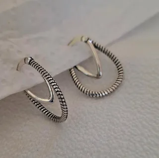 Pendientes Aro Doble Plata