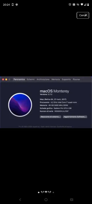 IMAC de escritorio Apple 2017