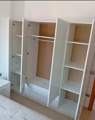 Armario 4 puertas madera blanco