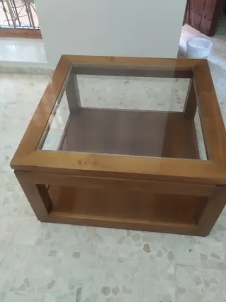 Mesa de centro madera y cristal