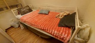 Diván cama IKEA RAMSTA blanco 90x200 con colchon