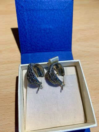 Pendientes Aro Plata con Piedras