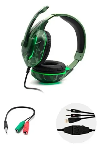 Auriculares Gamer KOMC G312 Camuflaje, NUEVOS
