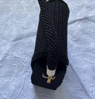 Bolso negro hecho a mano crochet estrella