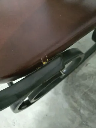 Butacas antiguas de madera y cuero