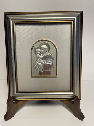 Quadretto Argento Sant'Antonio con Bambino