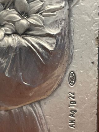 Quadretto Argento Sant'Antonio con Bambino