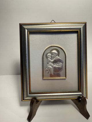 Quadretto Argento Sant'Antonio con Bambino