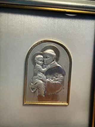 Quadretto Argento Sant'Antonio con Bambino