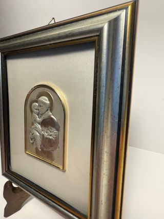 Quadretto Argento Sant'Antonio con Bambino