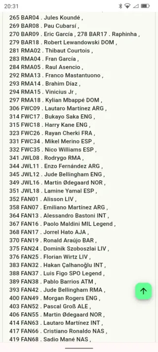 Lote 161 Cartas Panini FIFA Adrenalyn 2026