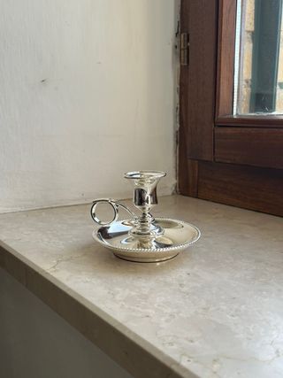 Portacandele in metallo e cristallo