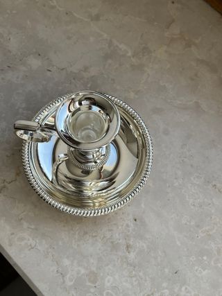 Portacandele in metallo e cristallo