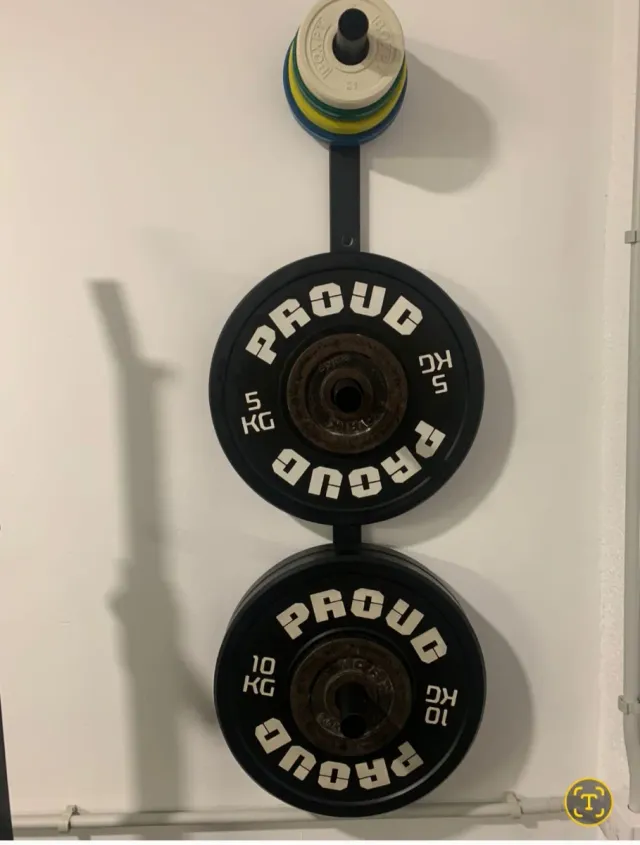 Supporto per bilanciere con pesi olimpici in acciaio, 3 unità