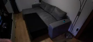 Sofá cama chaise longue con canapé.