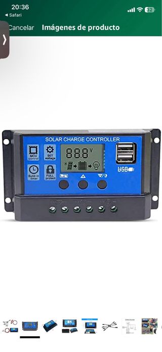 Controlador de Carga Solar + Accesorios
