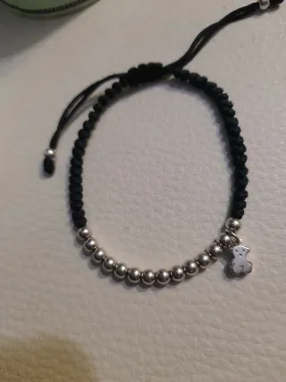 Pulsera Tous Oso Plata Negra