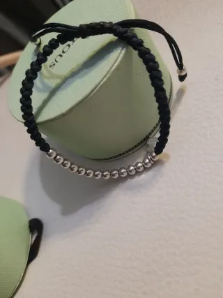 Pulsera Tous Oso Plata Negra