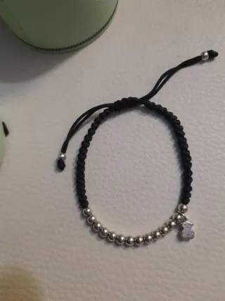 Pulsera Tous Oso Plata Negra