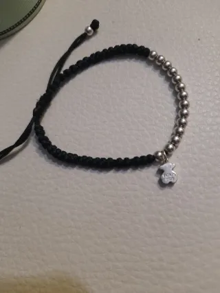 Pulsera Tous Oso Plata Negra