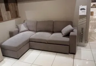 Divano angola colore grigio in tessuto