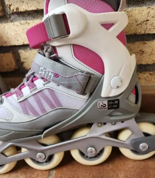 Patines en línea rosas y grises Talla 35-38