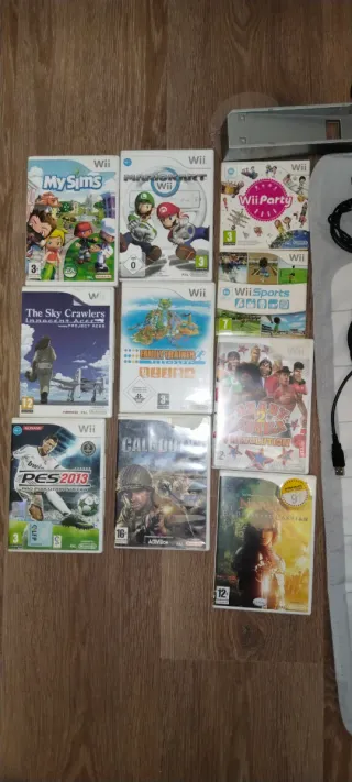 Consola Nintendo Wii + 10 Juegos