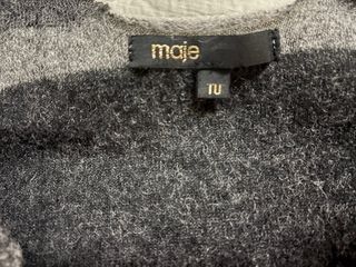 Capa Maje lana negra y gris talla única