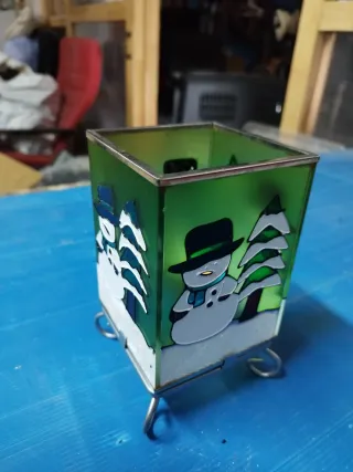 Portacandele Natalizio Fiocco di Neve