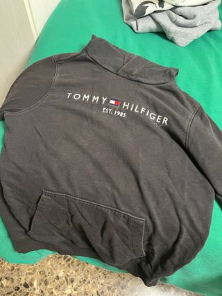 Felpa Tommy Hilfiger nera con cappuccio