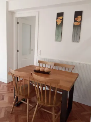 Mesa Comedor Roble y Hierro 120x75cm