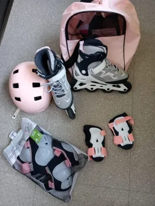 Patines Talla 32-35 + Casco y Protectores