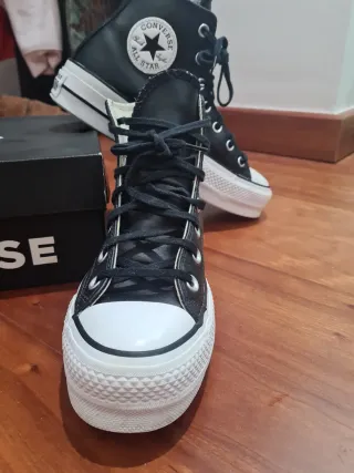 Zapatillas Converse Piel Plataforma Negras