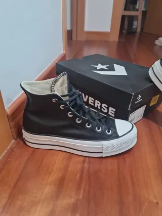 Zapatillas Converse Piel Plataforma Negras