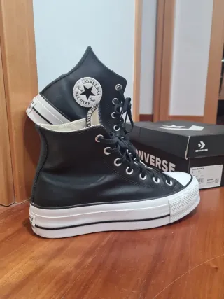 Zapatillas Converse Piel Plataforma Negras