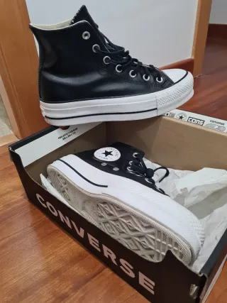 Zapatillas Converse Piel Plataforma Negras