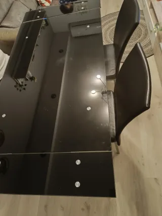 Mesa de comedor extensible cristal y metal