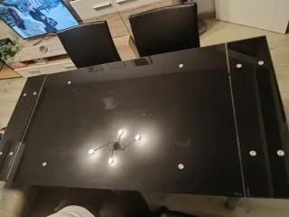 Mesa de comedor extensible cristal y metal