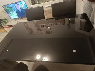 Mesa de comedor extensible cristal y metal