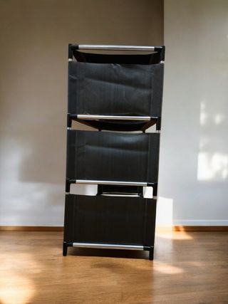 Zapatero 4 estantes estrecho negro