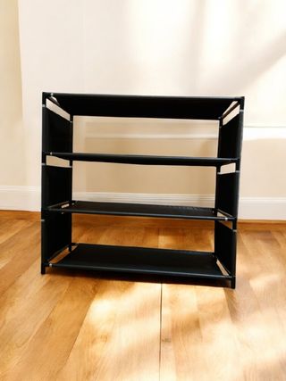 Zapatero 4 estantes estrecho negro