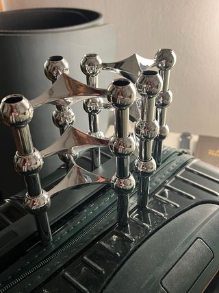 6 portacandele in metallo argentato Nagel