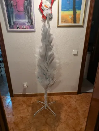 Árbol de Navidad blanco artificial 1,50 metros