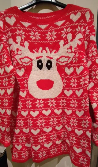 Camisola de malha de Natal com rena