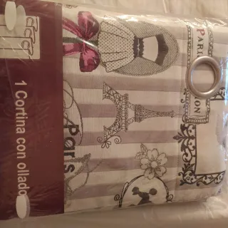 Cortinas comedor/habitación beige y gris